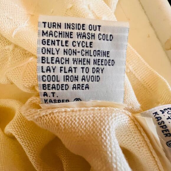 Vintage Lord & Taylor Beaded Shell Top Ivory Sleeveless Classic 14P - Picture 10 of 11